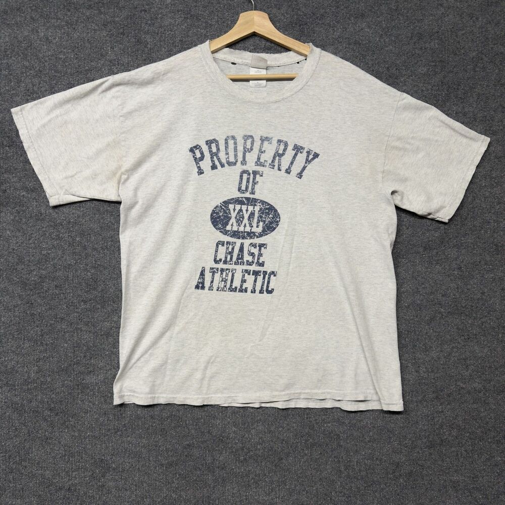 Vintage Chase Athletic Property Of XXL Graphic T Shirt Mens XL Gray Gildan Y2K